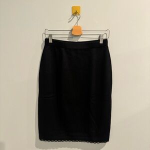NWT St. John Collection Wool Blend Pencil Skirt in Onyx Black, Size 8